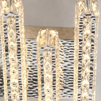 Modern Silver Flush Mount Ceiling Light with Clear Crystal Shade