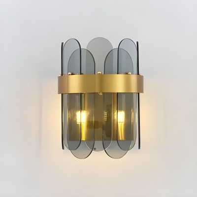 Modern Steel 1-Light Bi-pin Wall Lamp with White Glass Shade