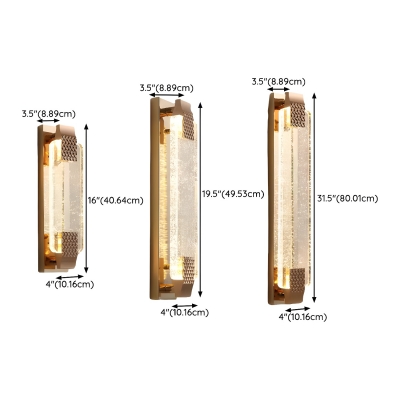 Modern Wall Sconce with Crystal Shade and LED, Hardwired 1-Light Metal Lamp