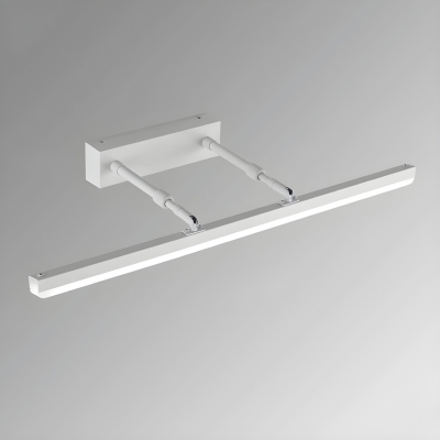 Straight Metal Vanity Light with Integrated LED and White Acrylic Shade