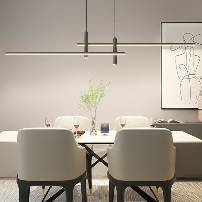 4-Light Modern Island Pendant with Ambient Acrylic Shade and Adjustable Hanging Length