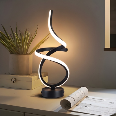 Elegant Metal Table Lamp with Silica Gel Shade and LED Bulbs