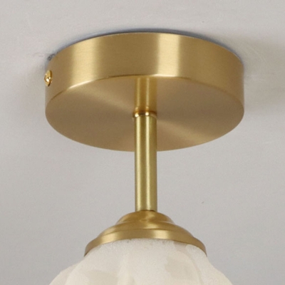 Gold Modern Semi-Flush Mount Ceiling Light with Clear Glass Shade - 1 Light