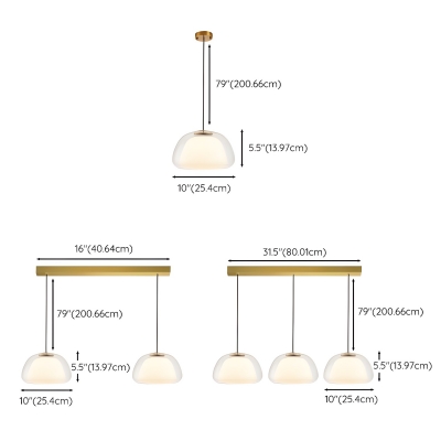 Golden Modern Pendant with Clear Glass Shade and Adjustable Hanging Length