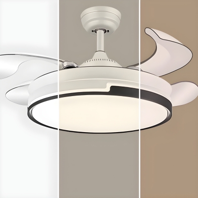 Modern Ceiling Fan with Dimmable Light, 4 ABS Plastic Blades in Third Gear Temperature