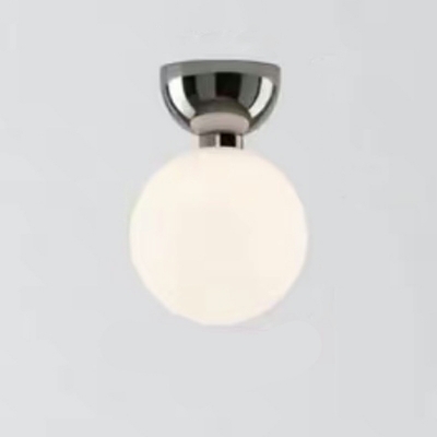 Modern Semi-Flush Mount Globe Ceiling Light with Clear Glass Shade