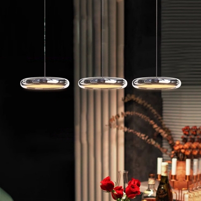 Modern Three-Light Pendant with Adjustable Hanging Length and Iron Shade