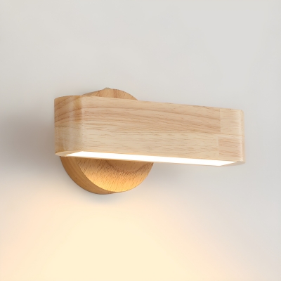 Modern Wood LED Wall Lamp with Dimming and Plastic Ambient Shade