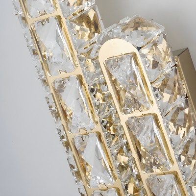 Modern Metal LED Wall Lamp with Crystal Shades - Perfect for Residential Use