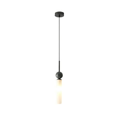 Modern Metal Pendant with Bi-pin Lighting and Stone Shade for Residential Use