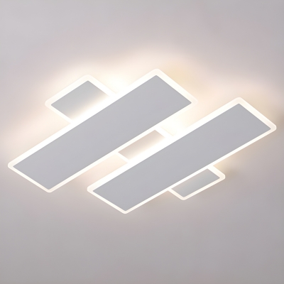 Modern White LED Bulb Semi-Flush Mount Ceiling Light for Home Use