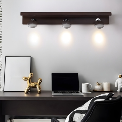 Modern Wood Vanity Light with Bi-pin Bulbs and Glass Shades for Dining Room, Living room