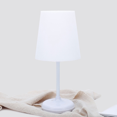 Rechargeable White Metal LED Table Lamp - Modern Style with Remote Control