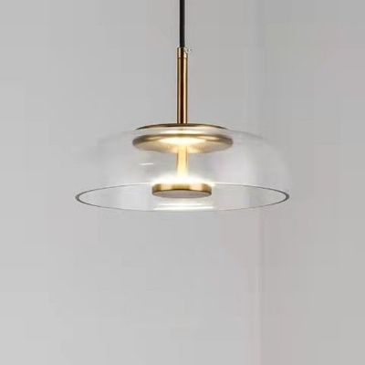 Sleek LED Pendant Light in Modern Style with Clear Glass Shade for Direct Wired Electric Use