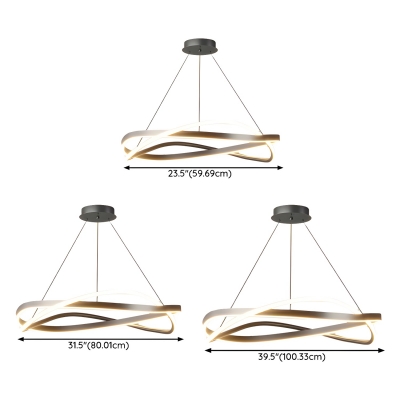Sleek Modern LED Chandelier with White Acrylic Shades, 1 Tier