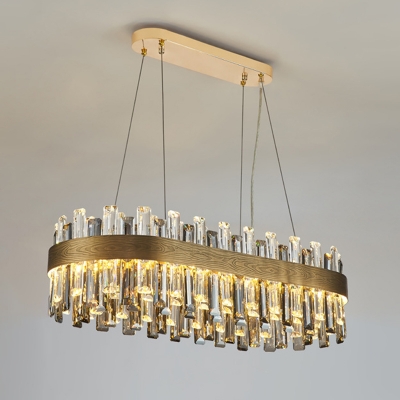 Stunning Gold Crystal Chandelier with Adjustable Hanging Length for Contemporary Home Decor