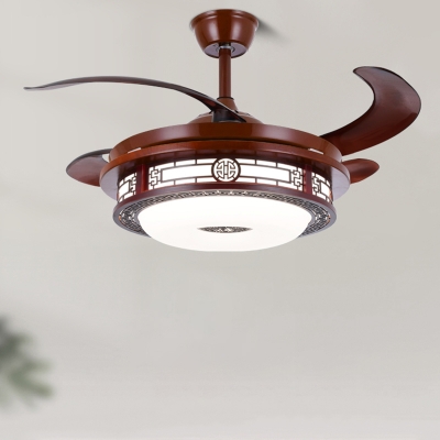 Stylish Wood Ceiling Fan with Dimming LED Light and Remote Control