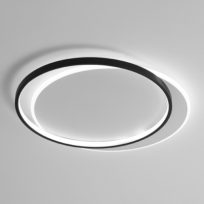 White LED Flush Mount Modern Ceiling Light with 2 Lights for Residential Use