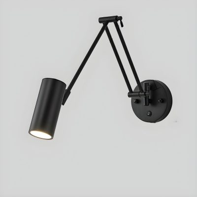 Adjustable Modern Wall Light Fixture with Iron Shade for Indoor Use
