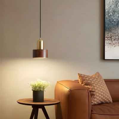 Gold Pendant Light with Adjustable Hanging Length and Metal Shade