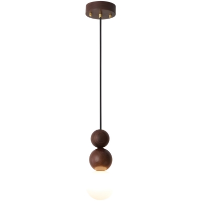 Industrial Wood Pendant Light with Glass Shade for 35-40 Women's Residential Use