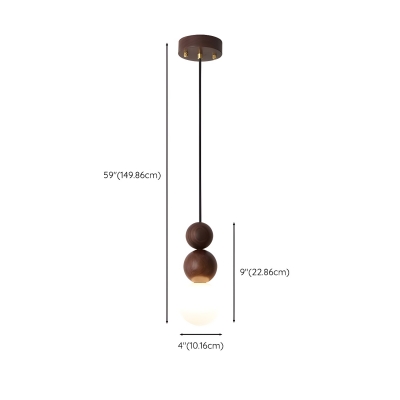 Industrial Wood Pendant Light with Glass Shade for 35-40 Women's Residential Use