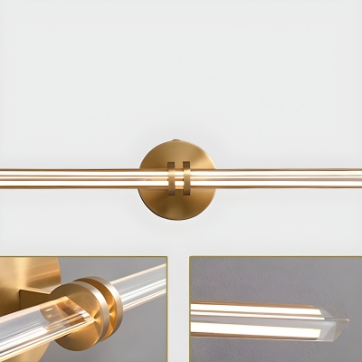 Modern Brass Metal Vanity Light with Crystal Shade & LED Bulbs