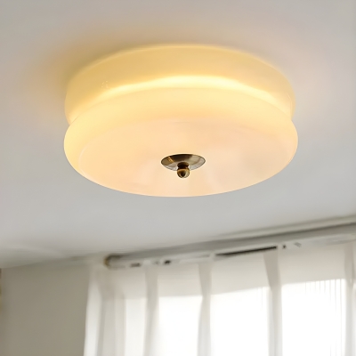 Modern LED Flush Mount Ceiling Light with White Glass Shade for a Stylish and Bright Home