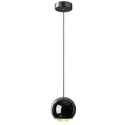 Modern LED Metal Pendant Light with Glass Shade and Adjustable Hanging Length