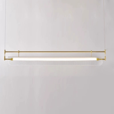 Modern LED Pendant Light with Clear Acrylic Shade for Living Room