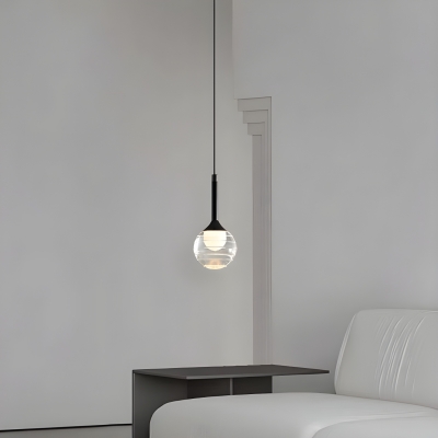 Modern Metal Pendant Light with Single LED and Acrylic Shade for Residential Use
