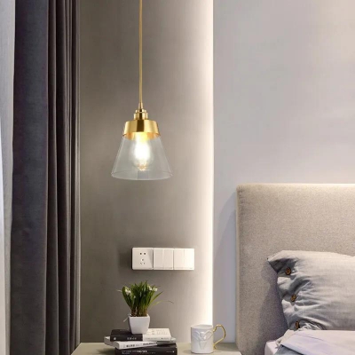 Modern Style Pendant Light with Clear Glass Shade and Adjustable Hanging Length
