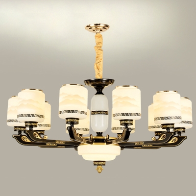 Contemporary Metal Chandelier with Glass Shades for a Stylish Modern Home