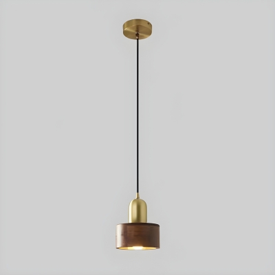 Gold Pendant Light with Adjustable Hanging Length and Metal Shade