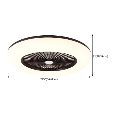 Metal Flushmount Ceiling Fan with Stepless Dimming Remote Control