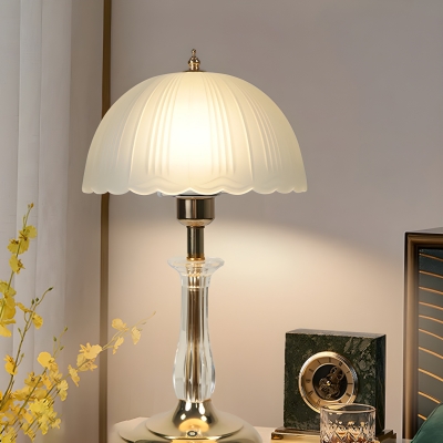 Minimalist Metal Modern Table Lamp with Glass Shade and Single Light Feature for Residential Use