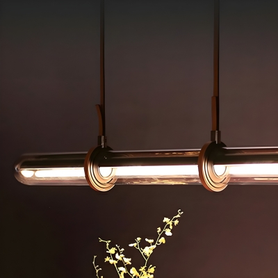 Modern Clear Glass Island Light - LED Bulbs - Adjustable Hanging Length - Easy Assembly