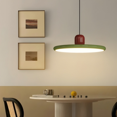 Modern Metal Pendant LED with Adjustable Hanging Length and Acrylic Shade