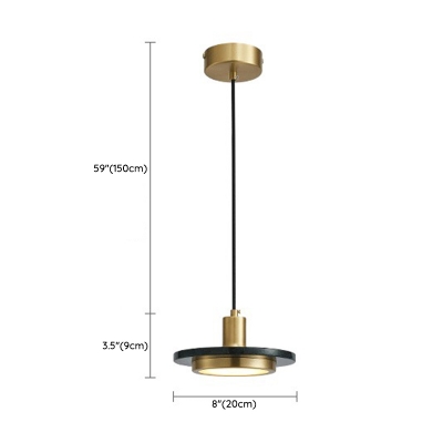 Modern Metal Pendant Light with Warm Light and Cord Mounting