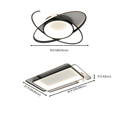 Simple Chic Ceiling Light with 3 Color Lights, Metal Frame Design