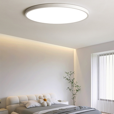White Modern Acrylic Shade Flush Mount Ceiling Light with LED Bulbs