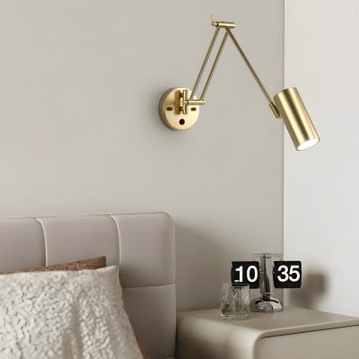 Adjustable Modern Wall Light Fixture with Iron Shade for Indoor Use
