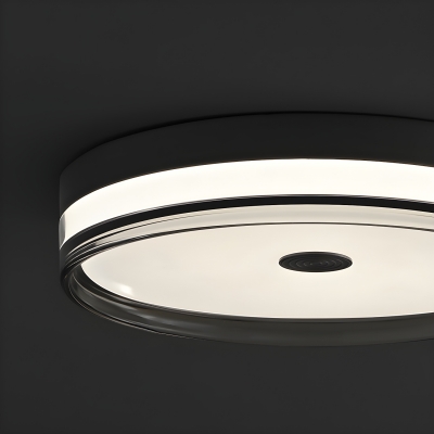 Black Flush Mount Ceiling Light with Clear Acrylic Shade - Modern LED 3 Color Light