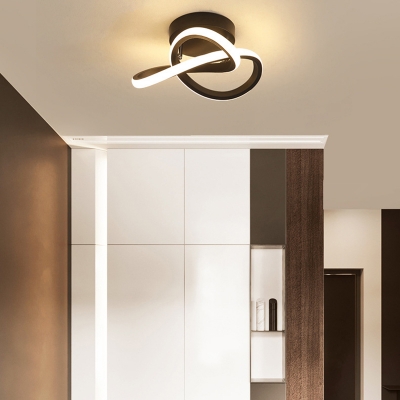 Classy Iron Modern LED Flush Mount Ceiling Light with Silica Gel Shade
