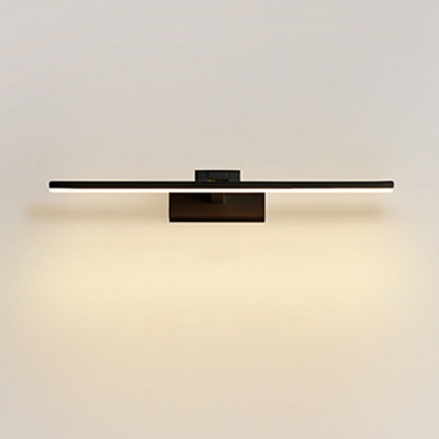Elegant Straight Metal LED Vanity Light with White Silica Gel Shade