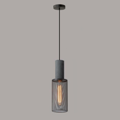 Fashionable Black Cement Pendant Light with Adjustable Hanging Length