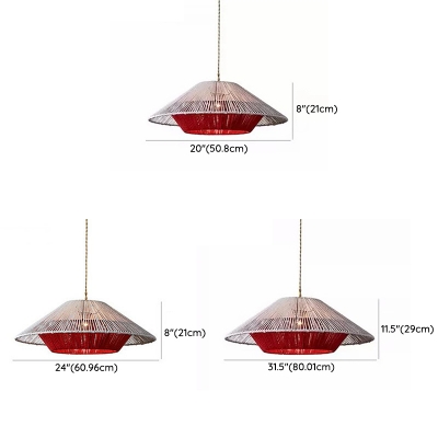Industrial LED Pendant in Rattan with Adjustable Hanging Length and Rattan Shade