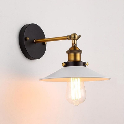 Industrial Style Metal Wall Lamp with Iron Shade for Residential Use