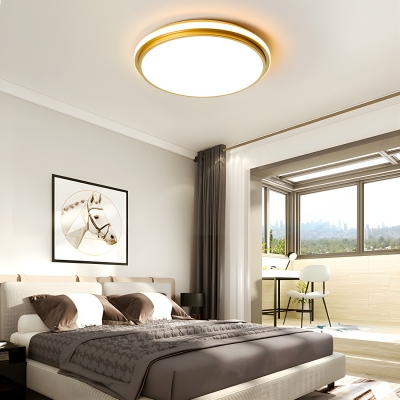 LED Metal Flush Mount Ceiling Light with Acrylic Shade - Modern Style for Residential Use