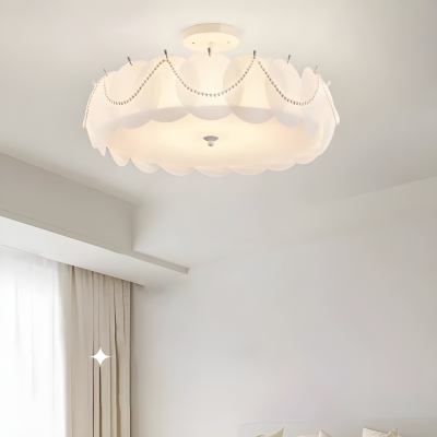 Modern Clear Semi-Flush Mount Ceiling Light with LED/Incandescent/Fluorescent Lights